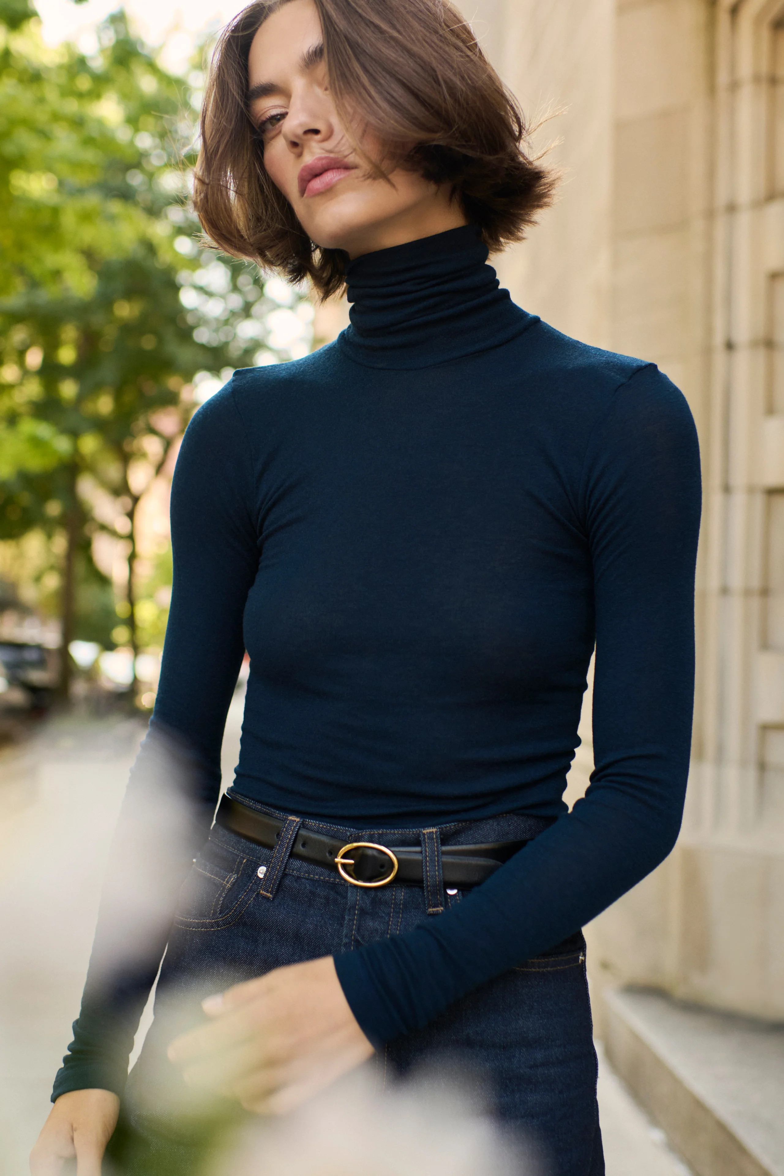 The Cashmere Turtleneck in Navy | Sold Out NYC
