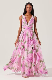 Noya Floral Cutout Maxi Dress | ASTR The Label (US)