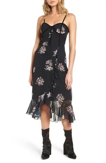 Women's Leith Floral Corset Dress, Size X-Small - Black | Nordstrom