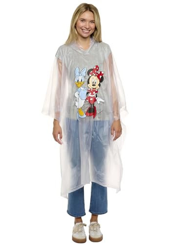 Disney Mickey Mouse Rain Poncho Hoodie Print Unisex Adult (Minnie Mouse & Daisy Duck) | Amazon (US)