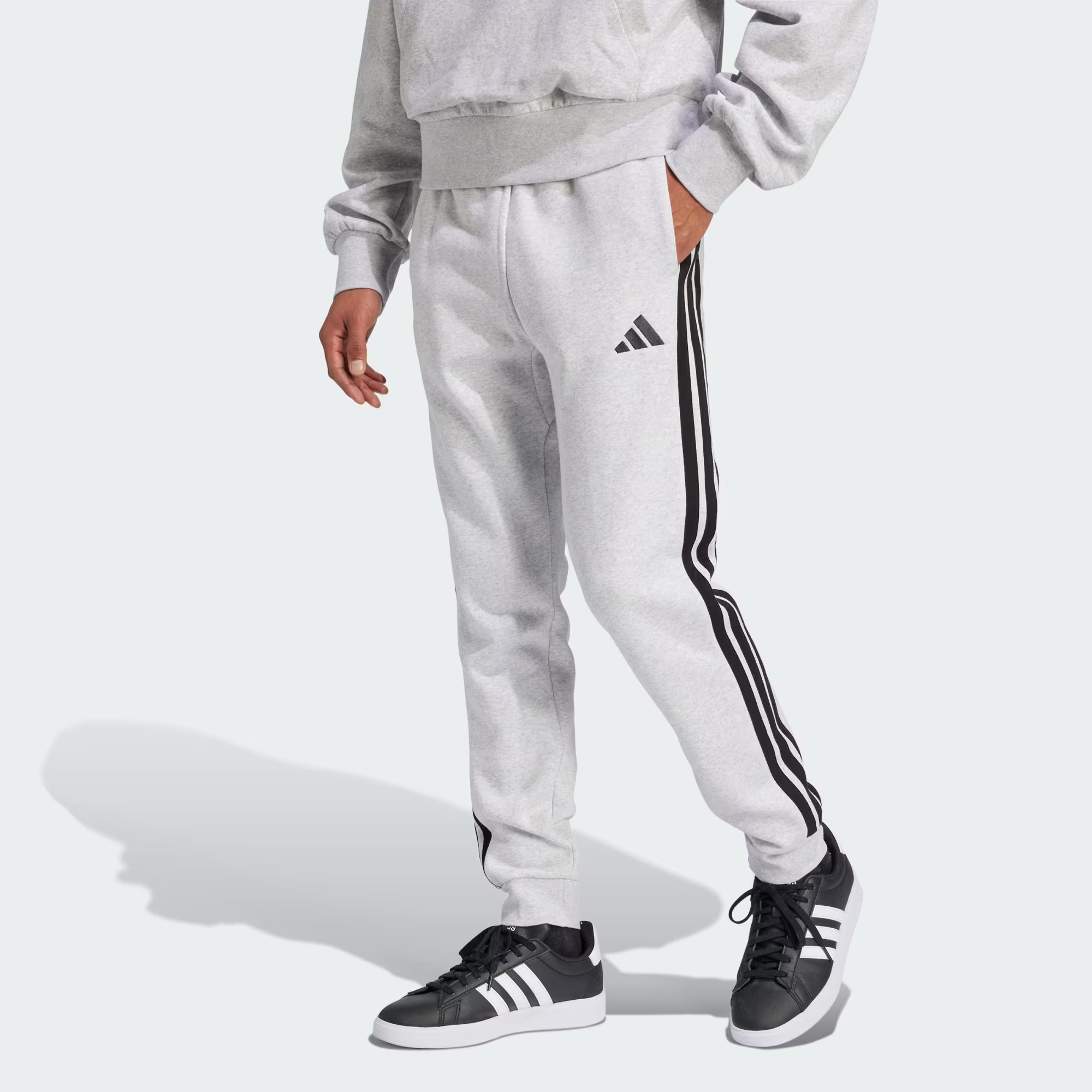 adidas Essentials 3-Stripes Fleece Pants - Grey | Free Shipping with adiClub | adidas US | adidas (US)