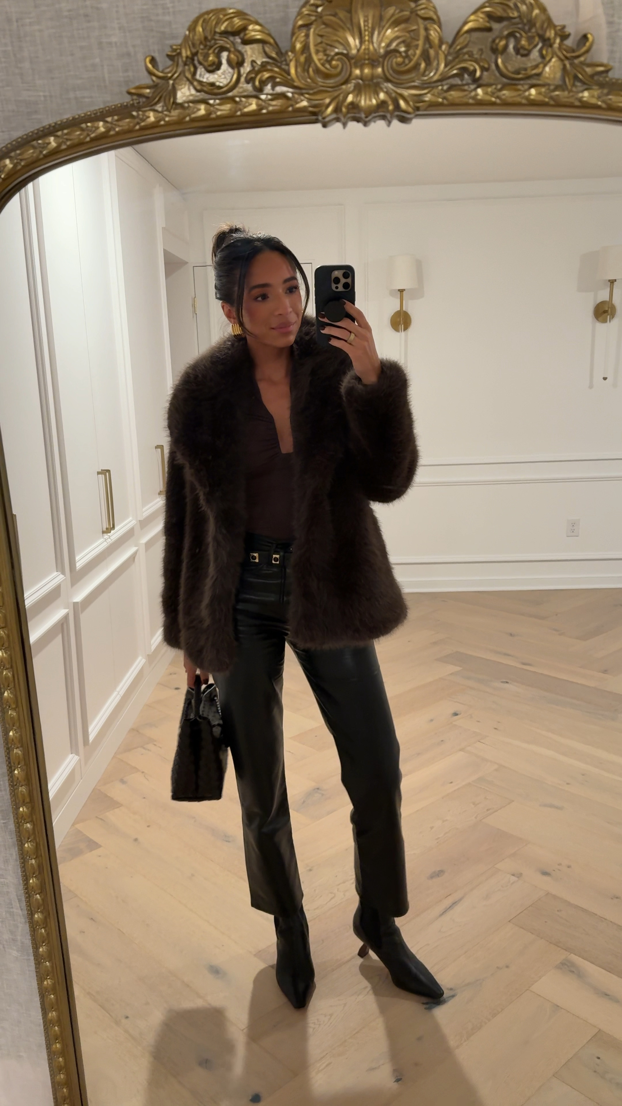 Winter date night outfit! Size Small brown faux fur coat, XS top, 26 leather pants 

#LTKFindsUnder100 #LTKSeasonal #LTKStyleTip