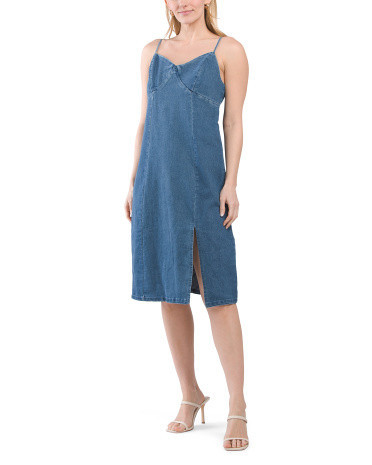 Medium Wash Denim Midi Dress For Women, Spandex/Cotton/Polyester | TJ Maxx