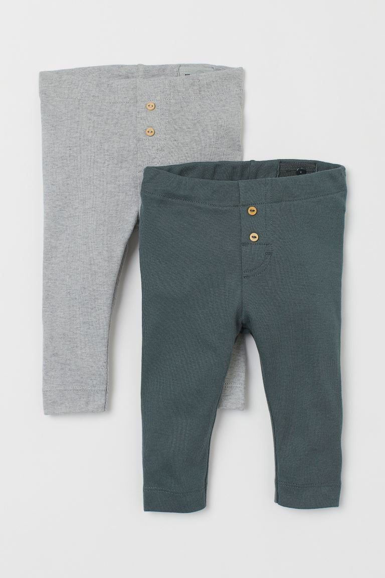 Baby Exclusive. Leggings in soft organic cotton jersey. Elasticized waistband and mock fly with d... | H&M (US + CA)
