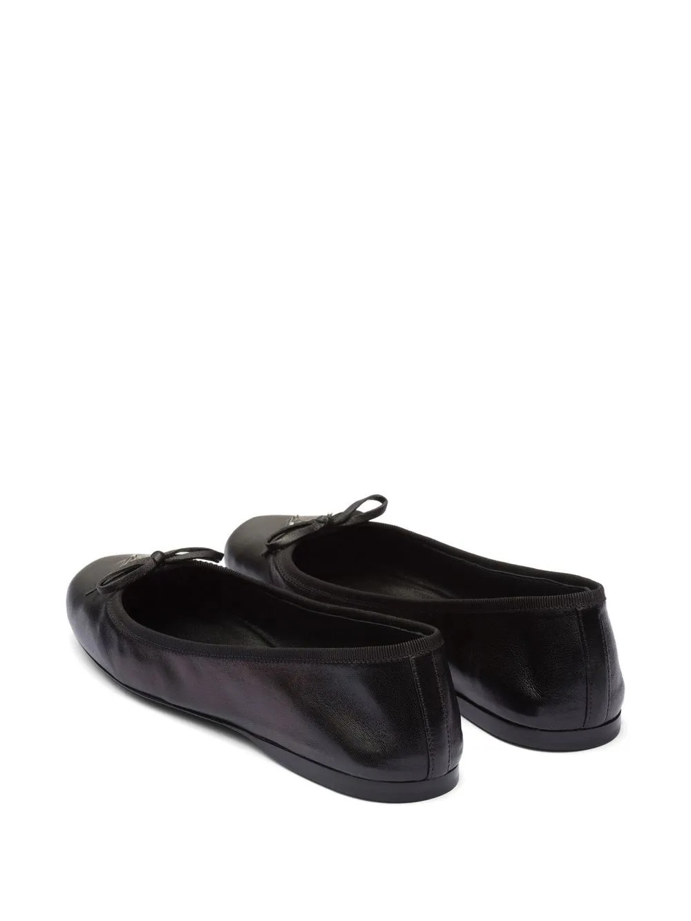 Prada triangle-logo Leather Ballet Flats - Farfetch | Farfetch Global