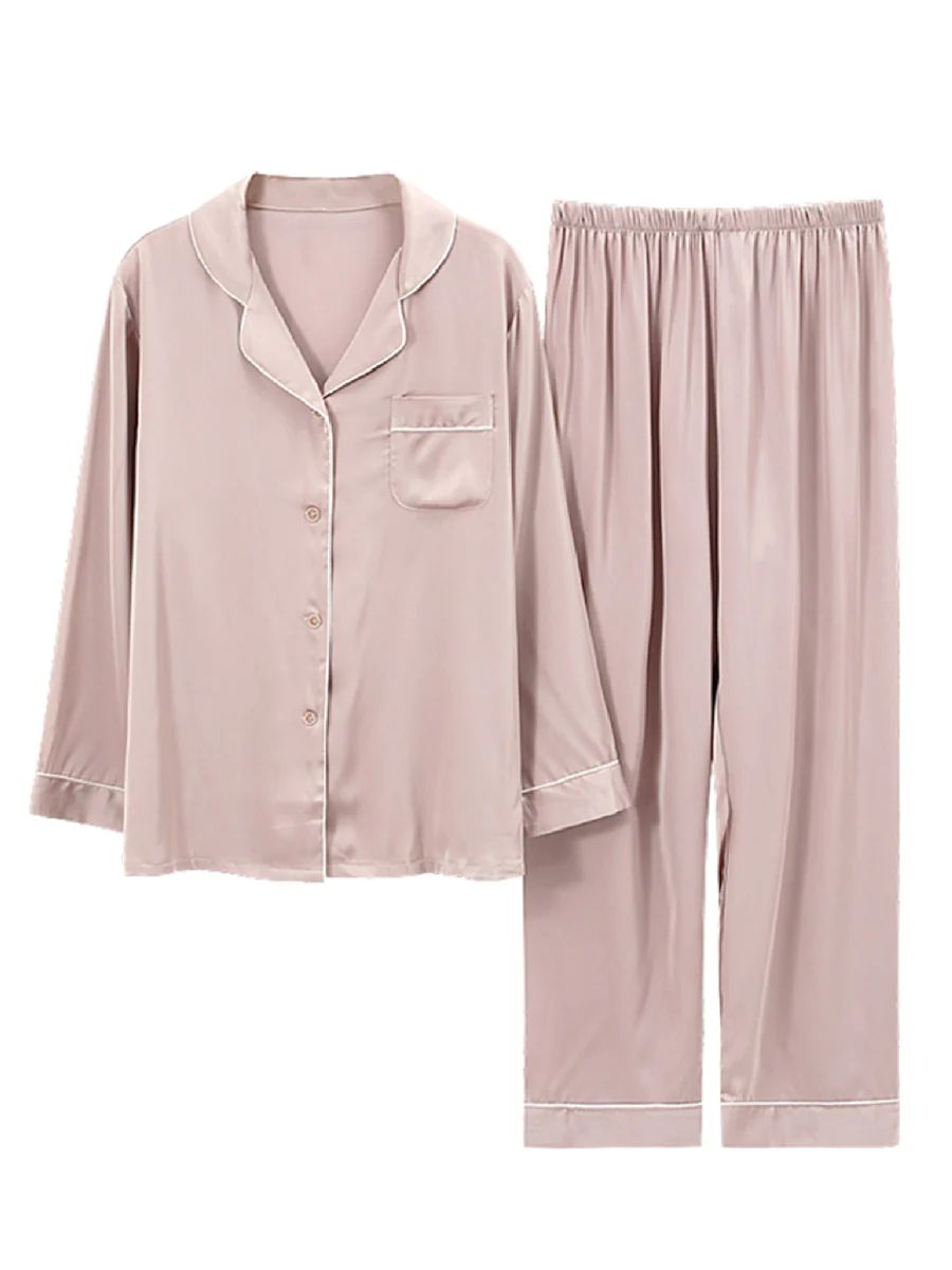 Erica Long Sleeves Silky Pajama Set | Kyria Lingerie