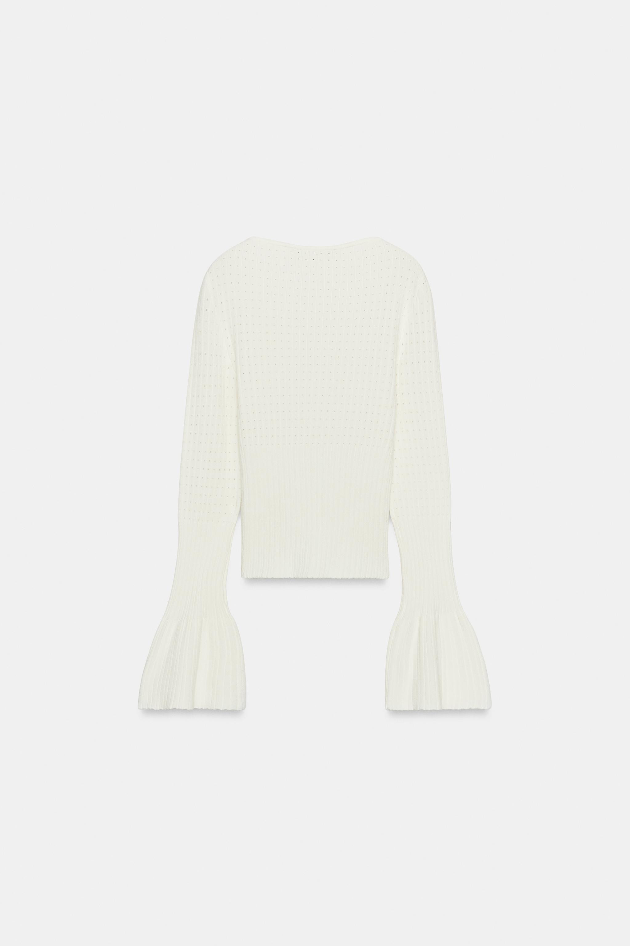 POINTELLE KNIT FLARED SLEEVE JUMPER | Zara US