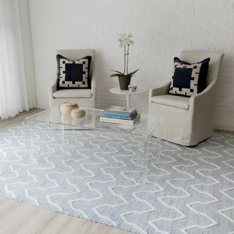 Langdon Prince Hand-Woven Wool Blue Area Rug | Wayfair North America