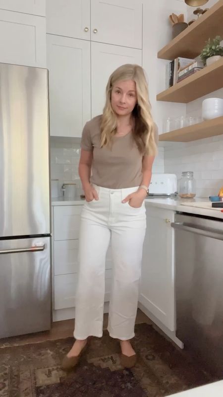 The perfect white jeans from Madewell! High waist, stretchy material, wide leg, and structured. Love tucking in a ribbed tee and wearing with flats.

#LTKfit #LTKFind #LTKstyletip