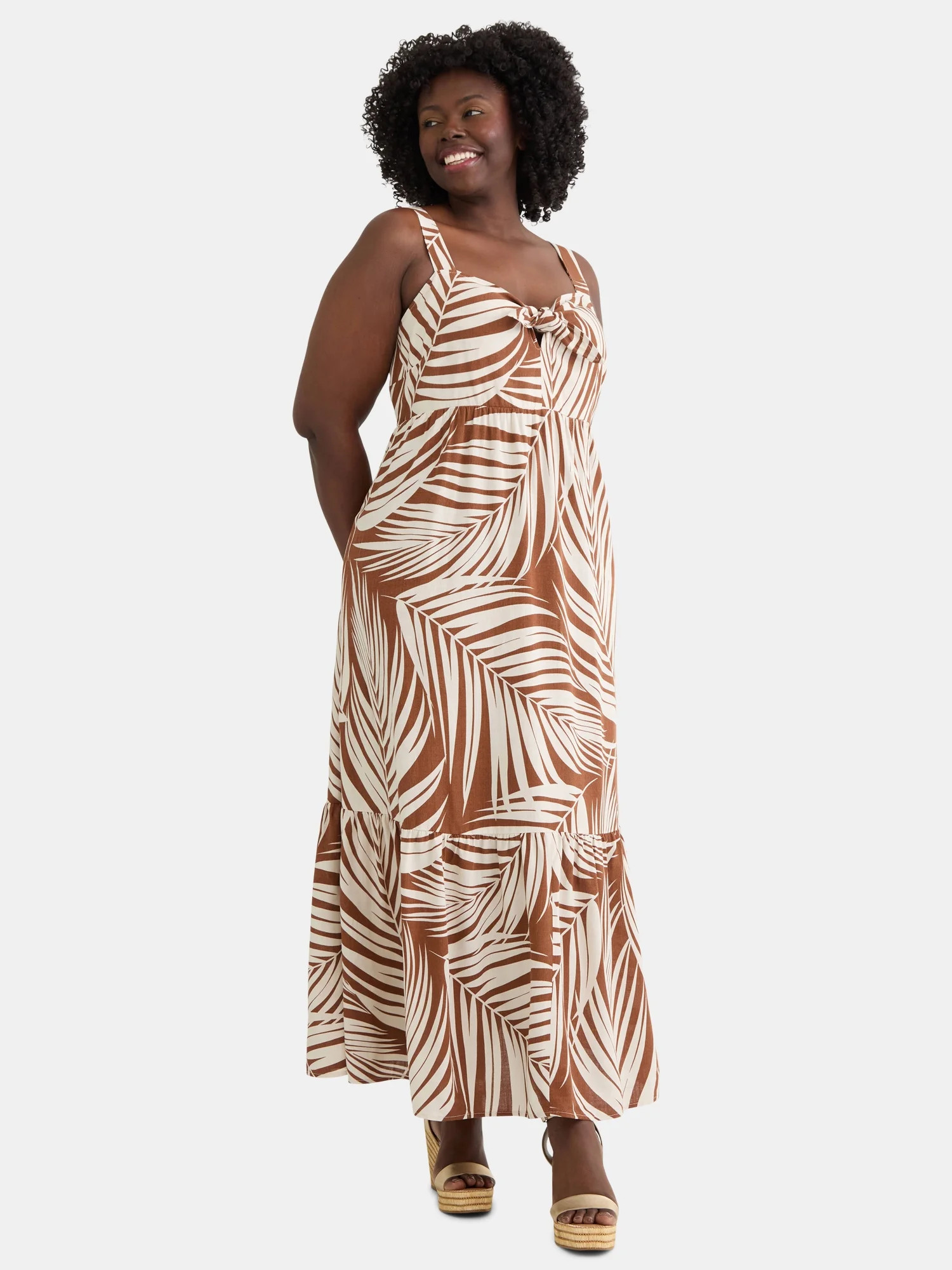 Terra & Sky Black Label Women's Plus Empire Waist Maxi Dress, Sizes 0X-4X | Walmart (US)