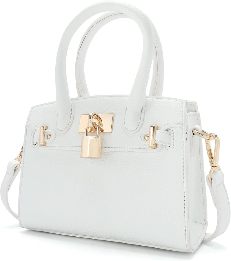 Vegan Leather Satchel Purse for Women, Trendy Mini Crossbody Shoulder Bag, Small Top Handle Handb... | Amazon (US)