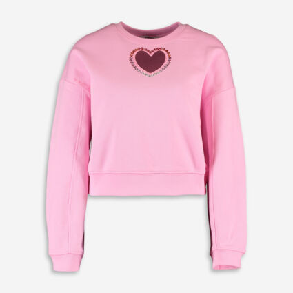 Pink Branded Heart Sweatshirt | TK Maxx