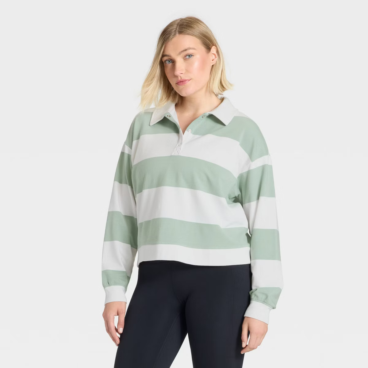 Women's Modal French Terry Polo Sweatshirt - All In Motion™ | Target