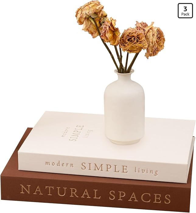 HOMSUN Linen Hardcover Decorative Books for Home Decor - Coffee Table Book Decor Large Fake Faux ... | Amazon (US)
