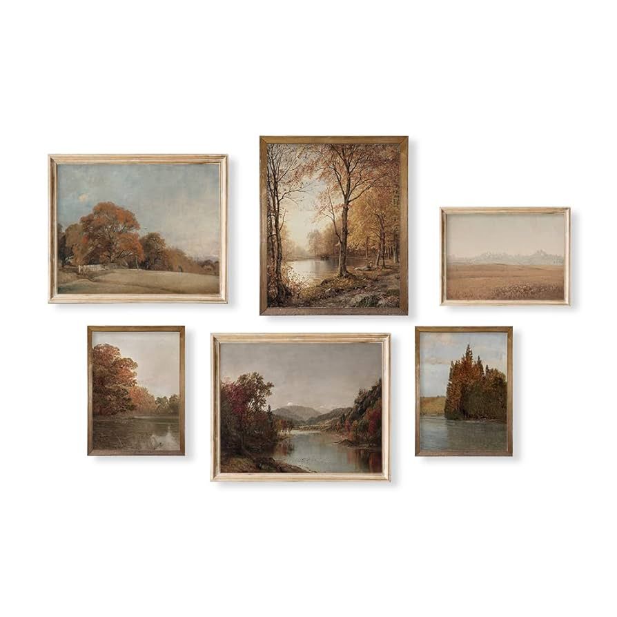 Rustic Farmhouse Wall Art Decor - Boho Art Deco Landscape Pictures for Bathroom - French Country ... | Amazon (US)