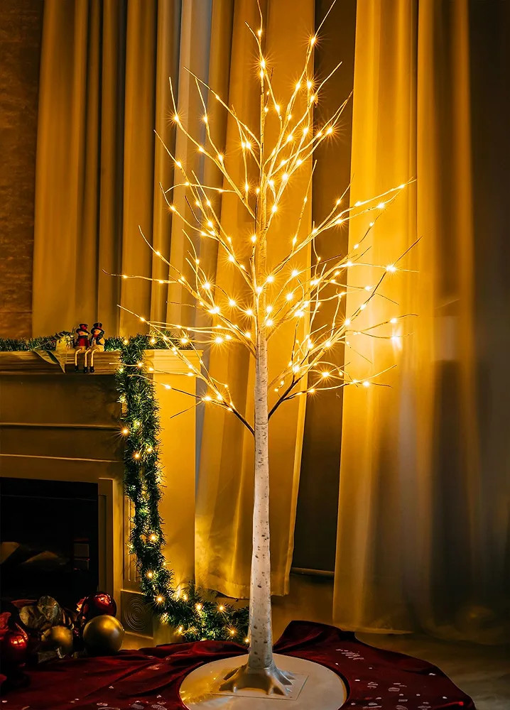 Dazzle Bright Lighted Tree, 6 Ft Birch Tree with Fairy Lights for Decoration Inside Outside, Birc... | Amazon (US)