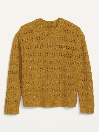 Textured Cable-Knit Pointelle Sweater for Women | Old Navy (US)