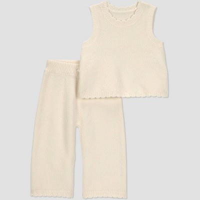 Carter's Just One You® Baby Girls' 2pc Sweater Tank and Pants Set - Cream Newborn | Target