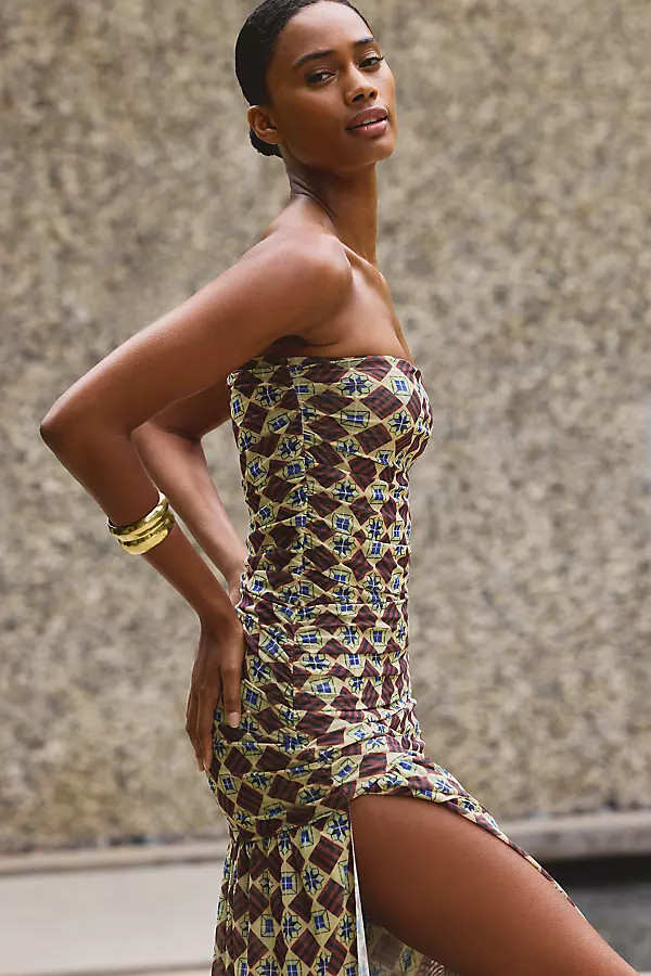 Printed Mesh Midi Dress | Anthropologie (US)