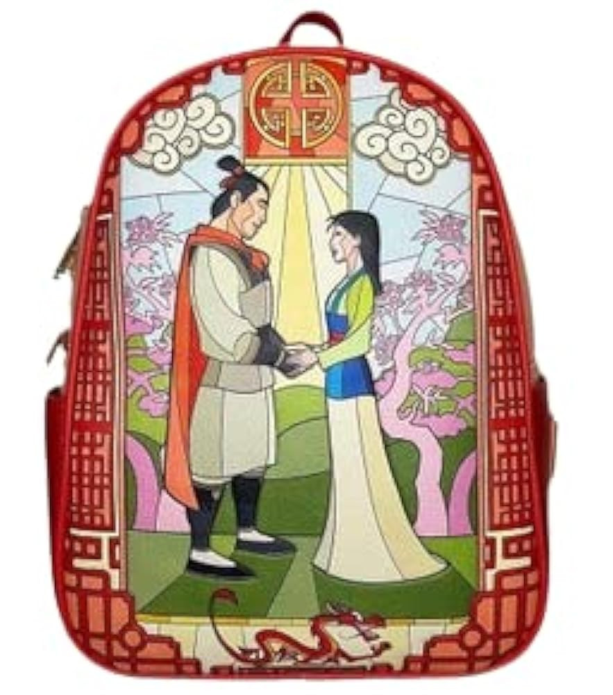 Loungefly Disney Mulan Stained Glass Mini Backpack Double Strap Bag Exclusive | Amazon (US)