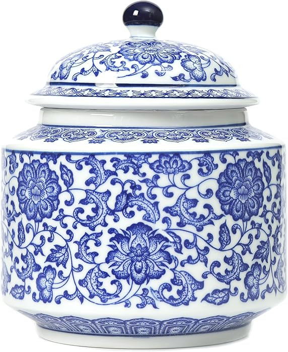 Blue and White Ginger Jar, Chinoiserie Vase, Small Chinoiserie Porcelain for Home D\u00e9cor, Gin... | Amazon (US)