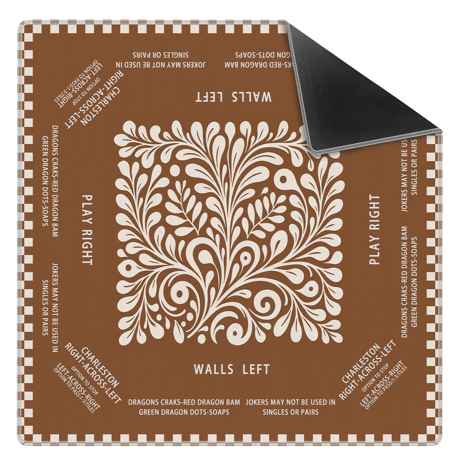 Vintage Mexican Talavera Tile Mahjong Mat 31.5" x 31.5", Terracotta Burnt Orange Non-Slip Noise R... | Amazon (US)