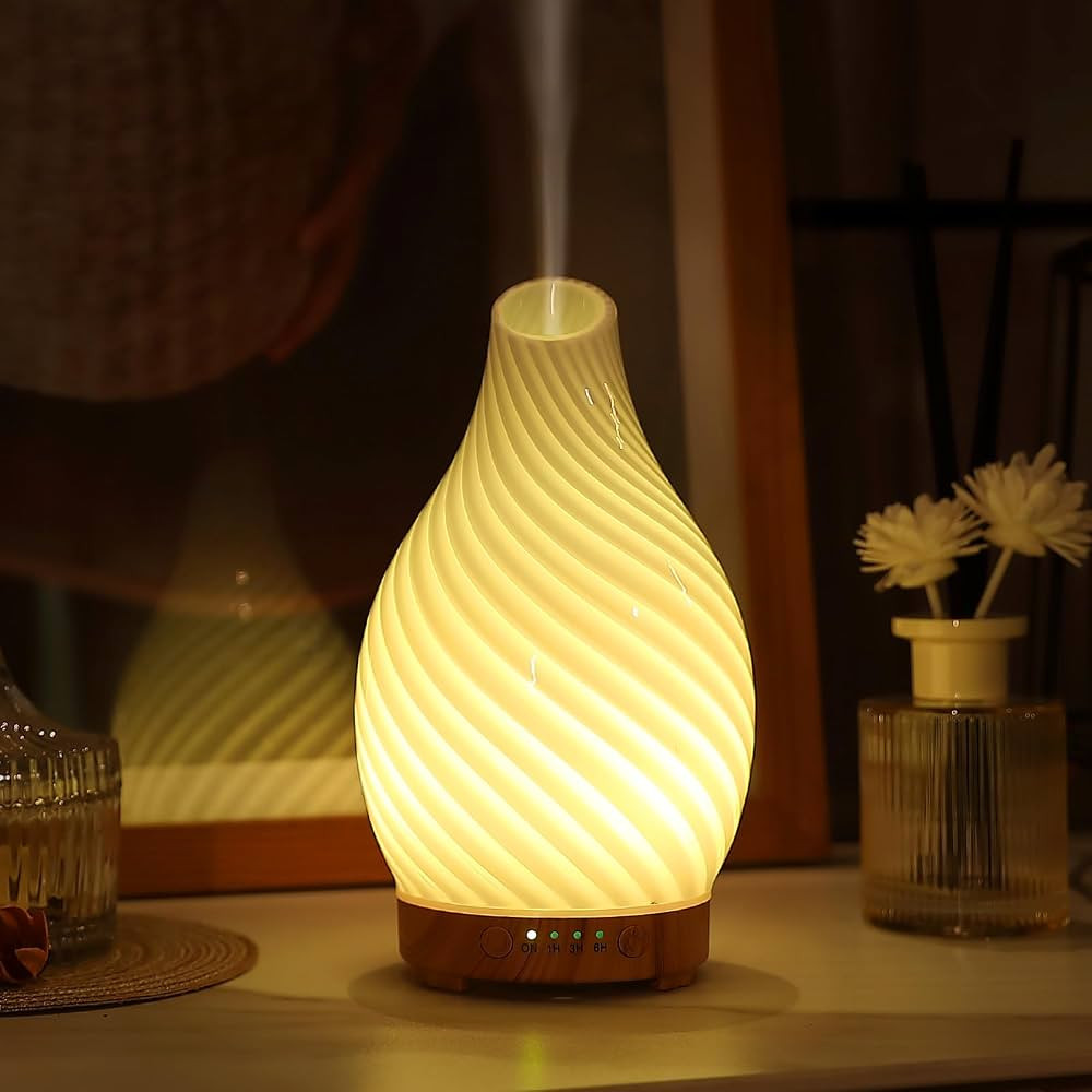 Art Glass Essential Oil Diffuser - 160ml Ultrasonic Cool Mist Scent Aroma Aromatherapy Diffuser, ... | Amazon (US)