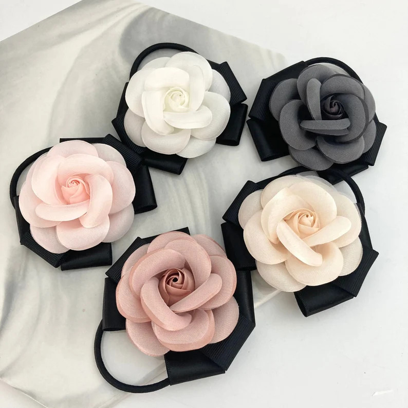 Large Camellia Flower Corsage Quality Classic Hair Elastic | Etsy | Etsy (US)