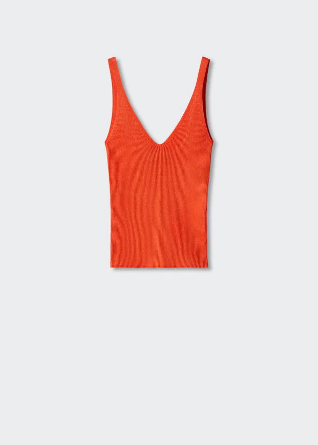 V-neck knitted top | MANGO (US)