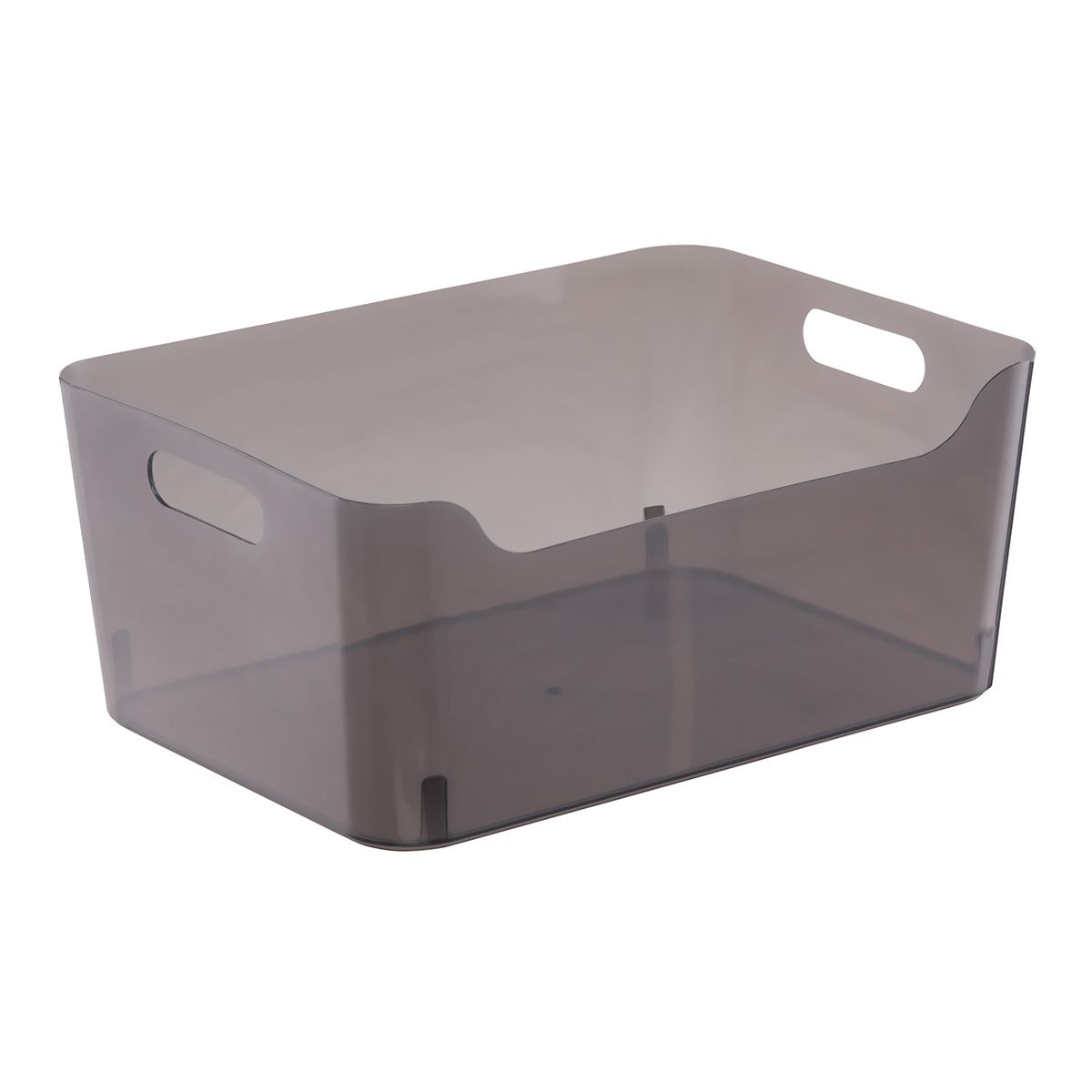 Smoke Plastic Storage Bins with Handles | The Container Store