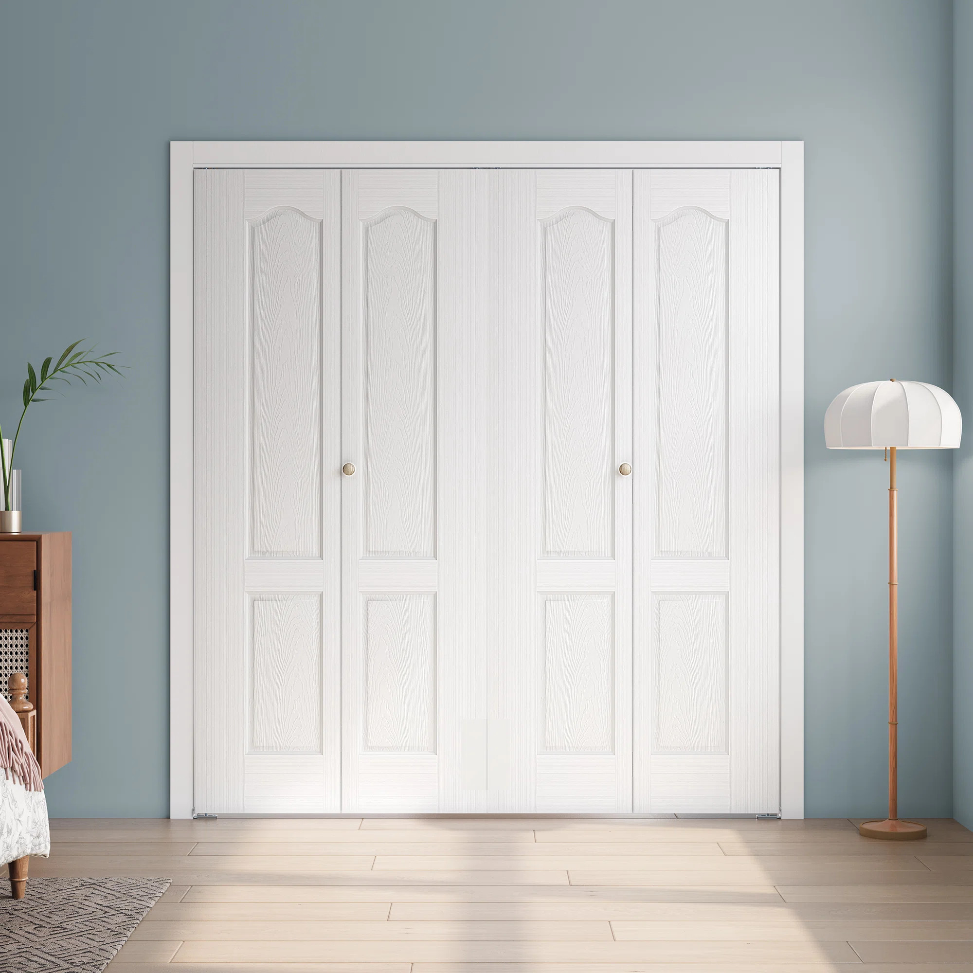 Paneled Manufactured Wood 2-Panel White Primed Bi-fold Door With Hardware Kit | Wayfair North America