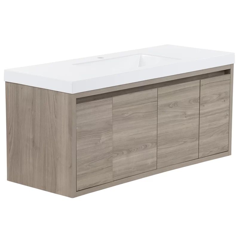 Amilla 49" Wall-Mounted Single Bathroom Vanity Set | Wayfair North America