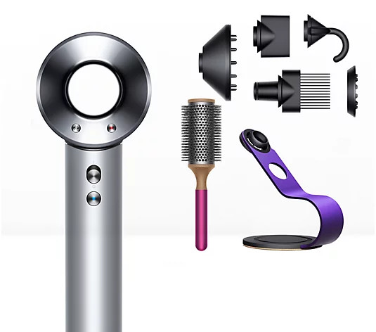 Dyson Supersonic Hair Dryer w/ Stand and Round Brush - QVC.com | QVC