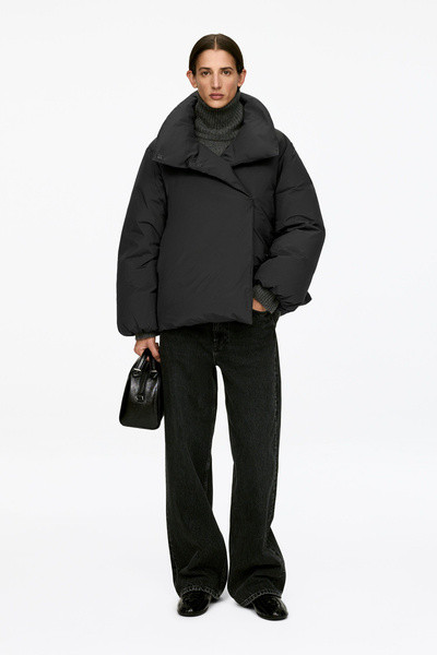 Upcycled Down High-Collar Jacket – Black – Women – ARKET GB | Arket UK