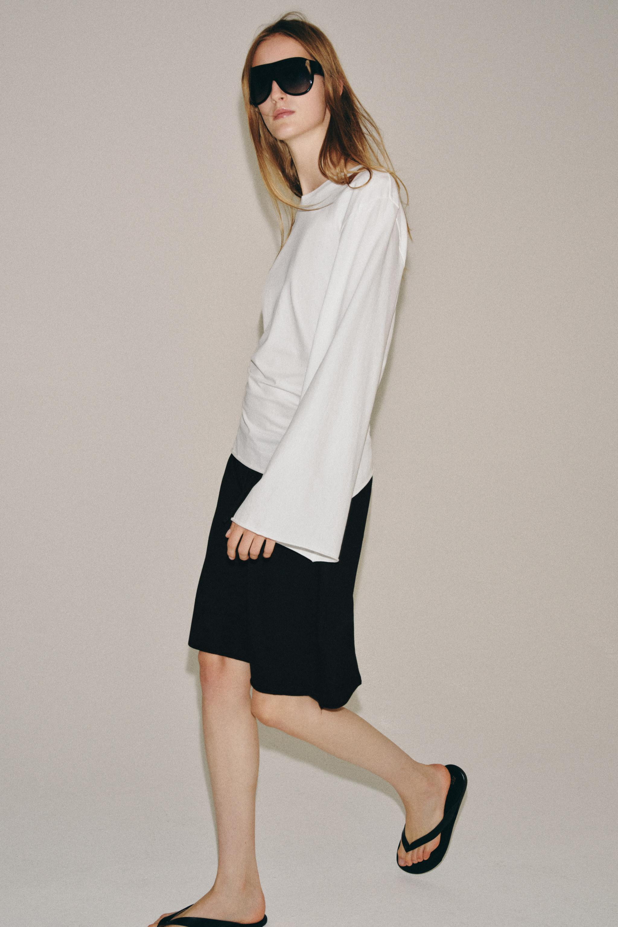 COTTON LONG SLEEVE T-SHIRT | Zara US