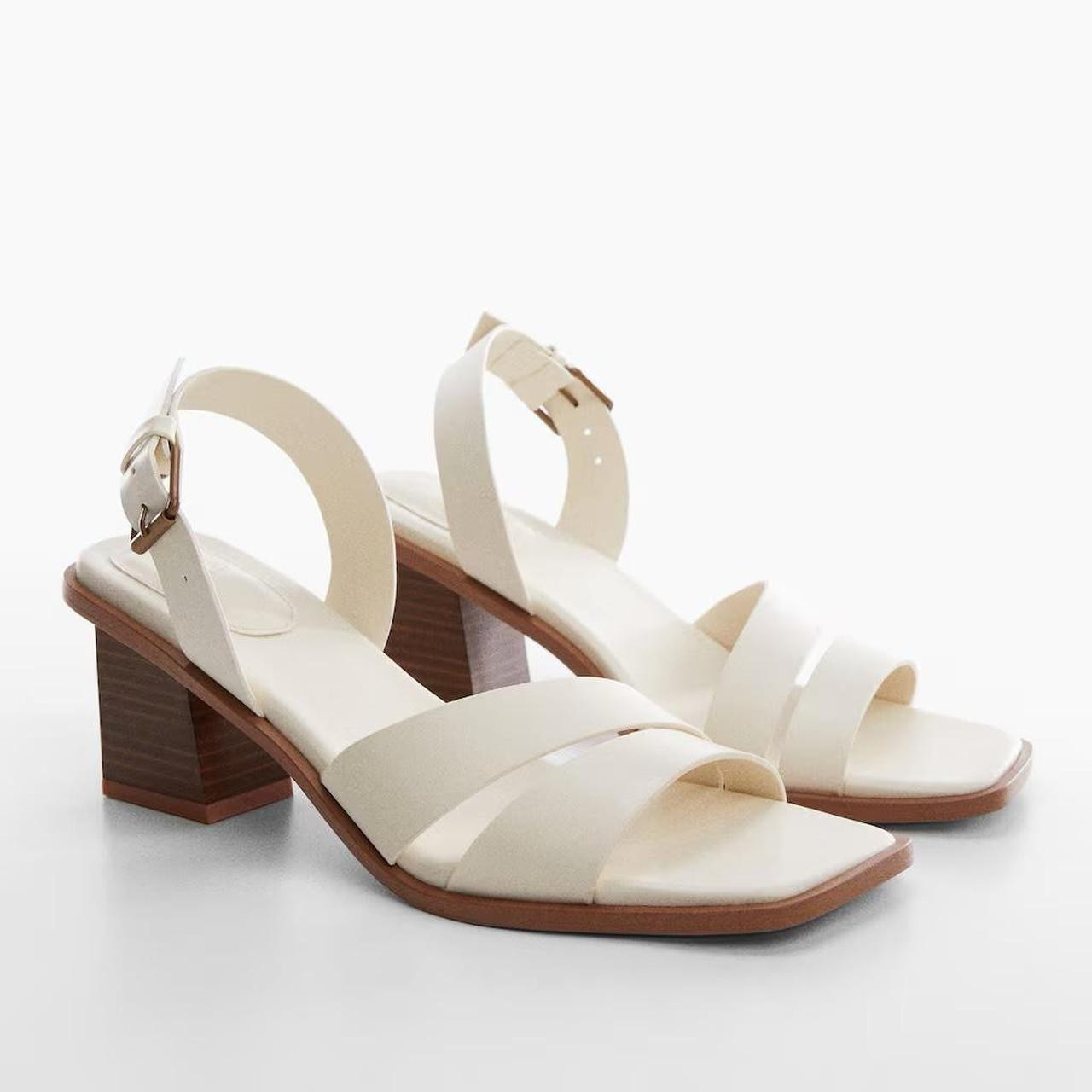 Mango Women's Sandals - White/Cream - US 9 | Depop US