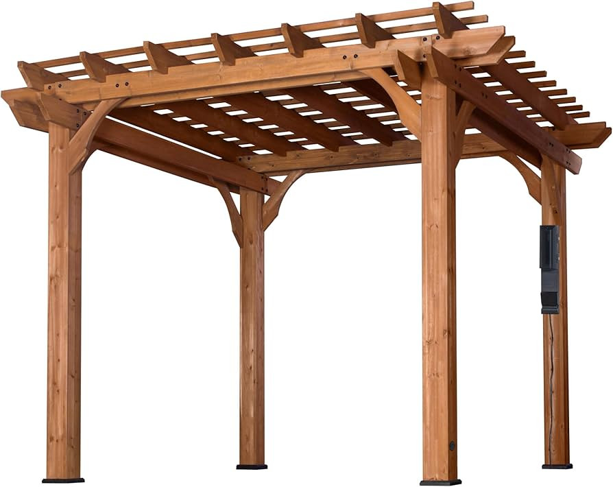 Backyard Discovery Beaumont 10' x 10' Traditional Cedar Wood Pergola Kit with Trellis Roof, All-S... | Amazon (US)