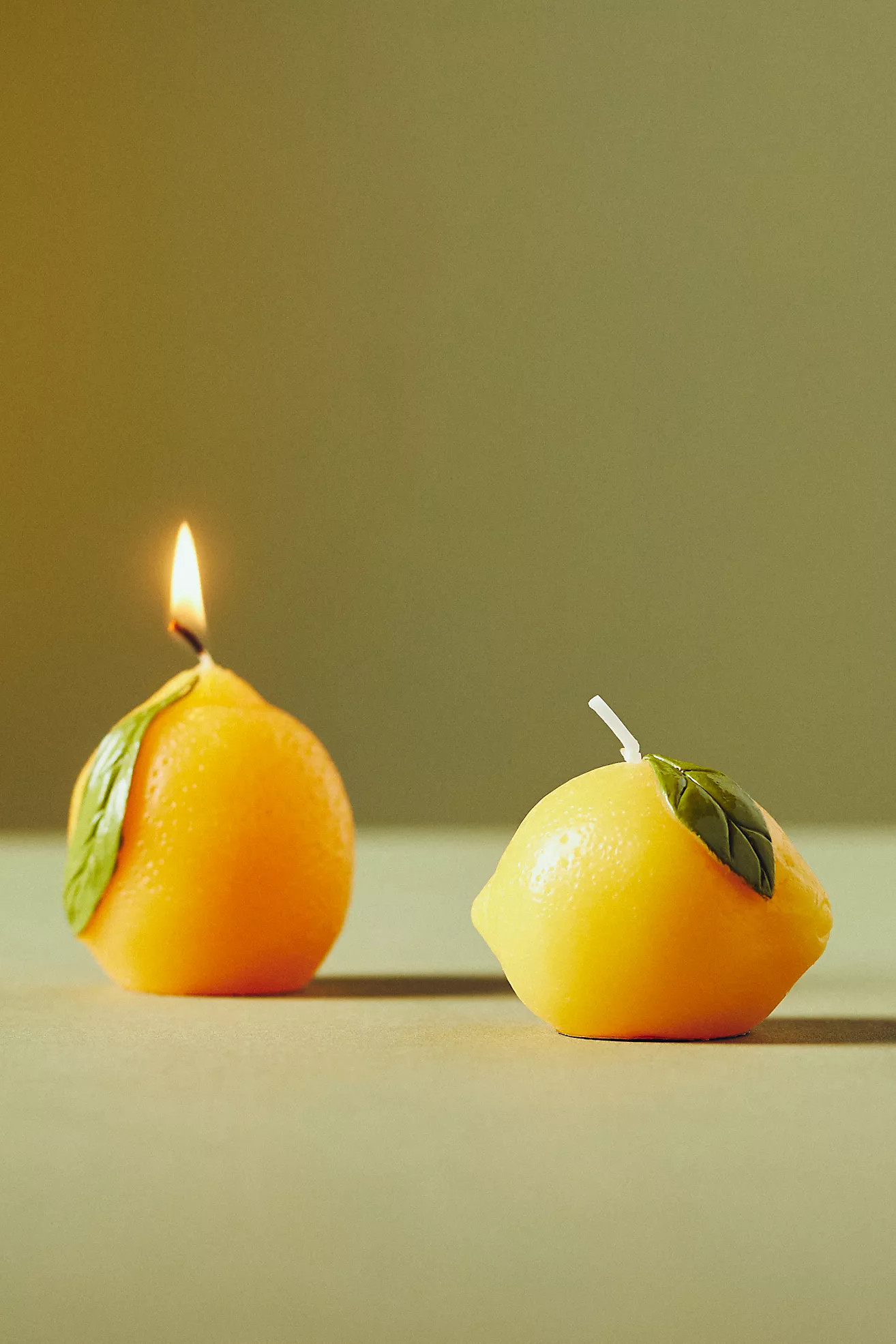 Lemon Shaped Wax Candles, Set of 2 | Anthropologie (US)