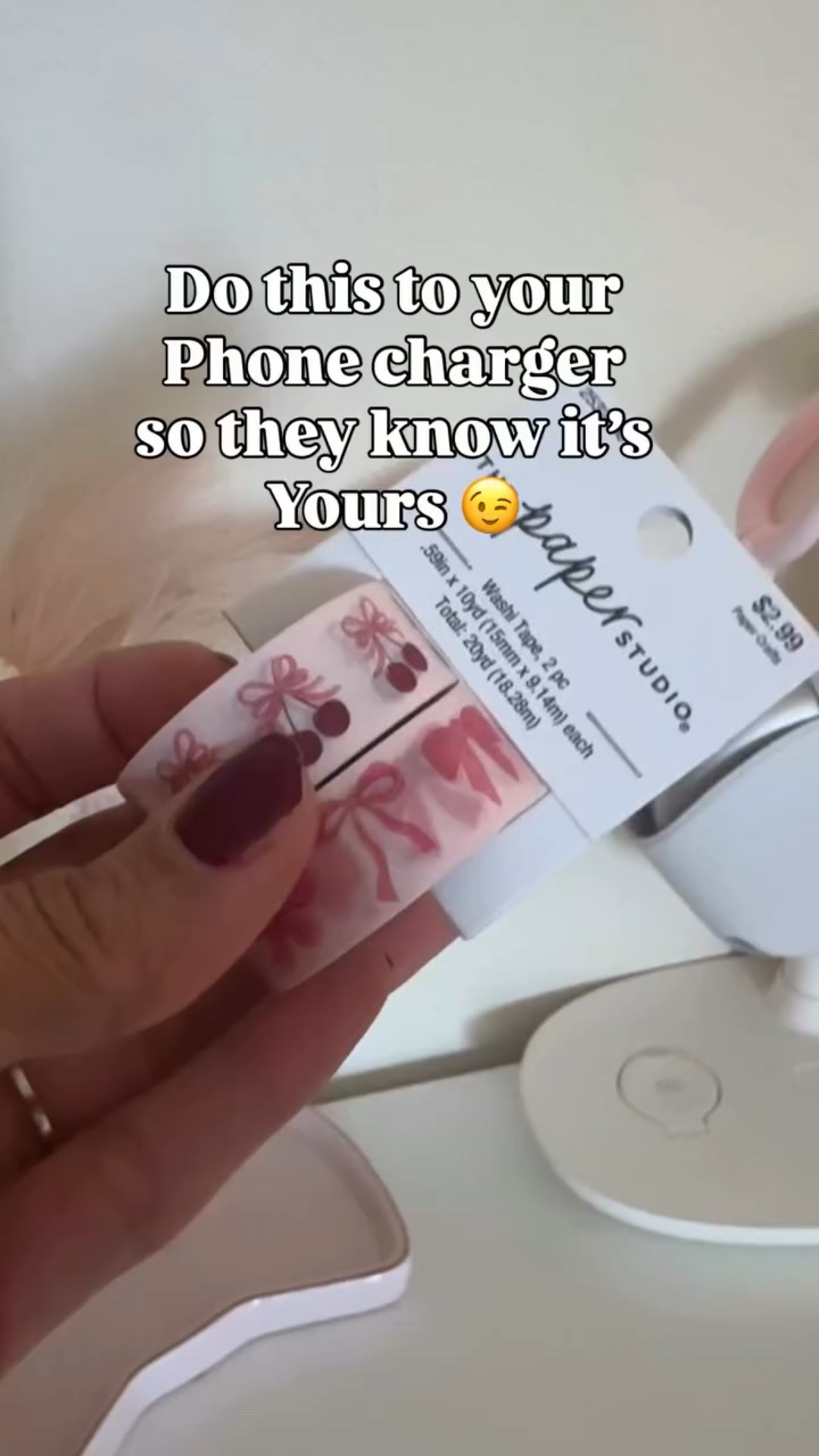 Decor your phone charger with washi tape. This is also a great way to distinguish your charger from your family members😉
 iPhone charger hack, #shorts #shortsfeed #ytshorts #creative #diy hack

#LTKmomlife #LTKvlog #LTKdayinmylife