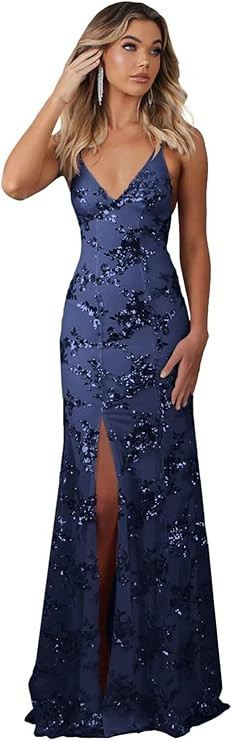 Fivsole Sparkly Long Sequin Prom Dresses 2026 with Slit Mermaid Formal Evening Party Gowns | Amazon (US)