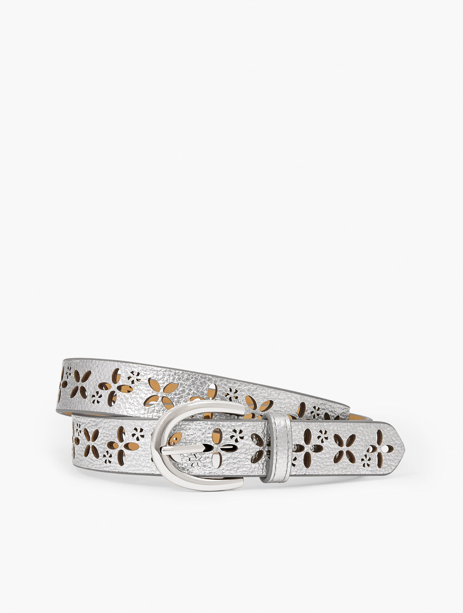 Eyelet Metallic Leather Belt | Talbots