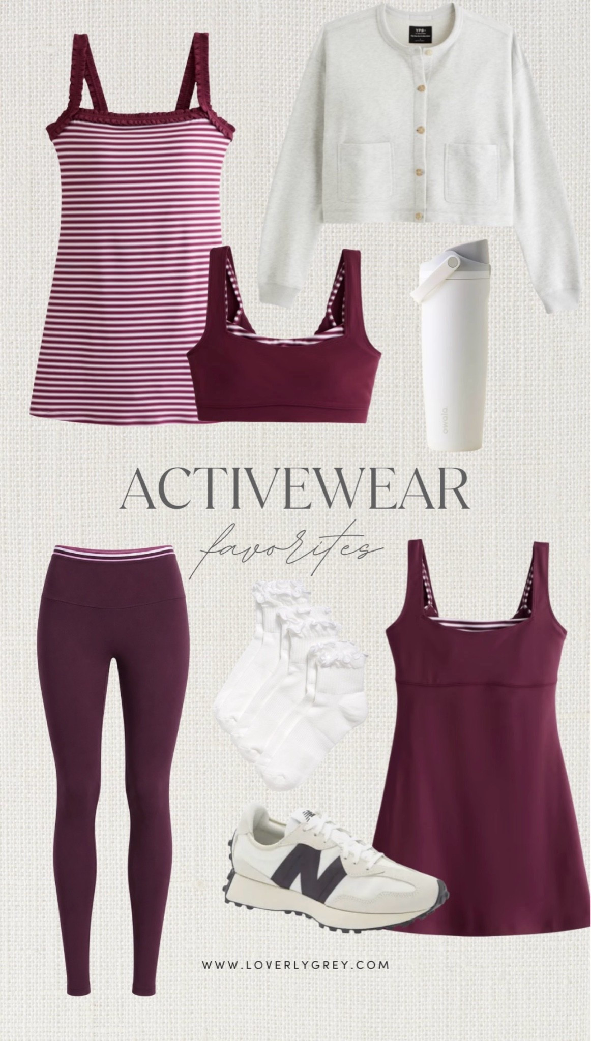 How cute is this activewear?! I’m loving the burgundy color for late summer and fall, and the Abercrombie pieces are seriously so good right now.

Loverly Grey, Abercrombie, Nordstrom, Old Navy, Owala

#LTKdayinmylife #LTKgrwm #LTKootd