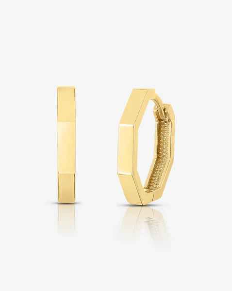 Gold Faceted Huggies | Ring Concierge