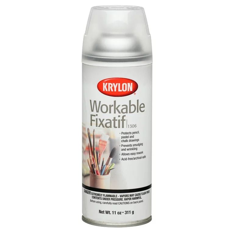 Krylon Workable Fixatif Spray Coating, Clear Finish, 11 oz. - Walmart.com | Walmart (US)