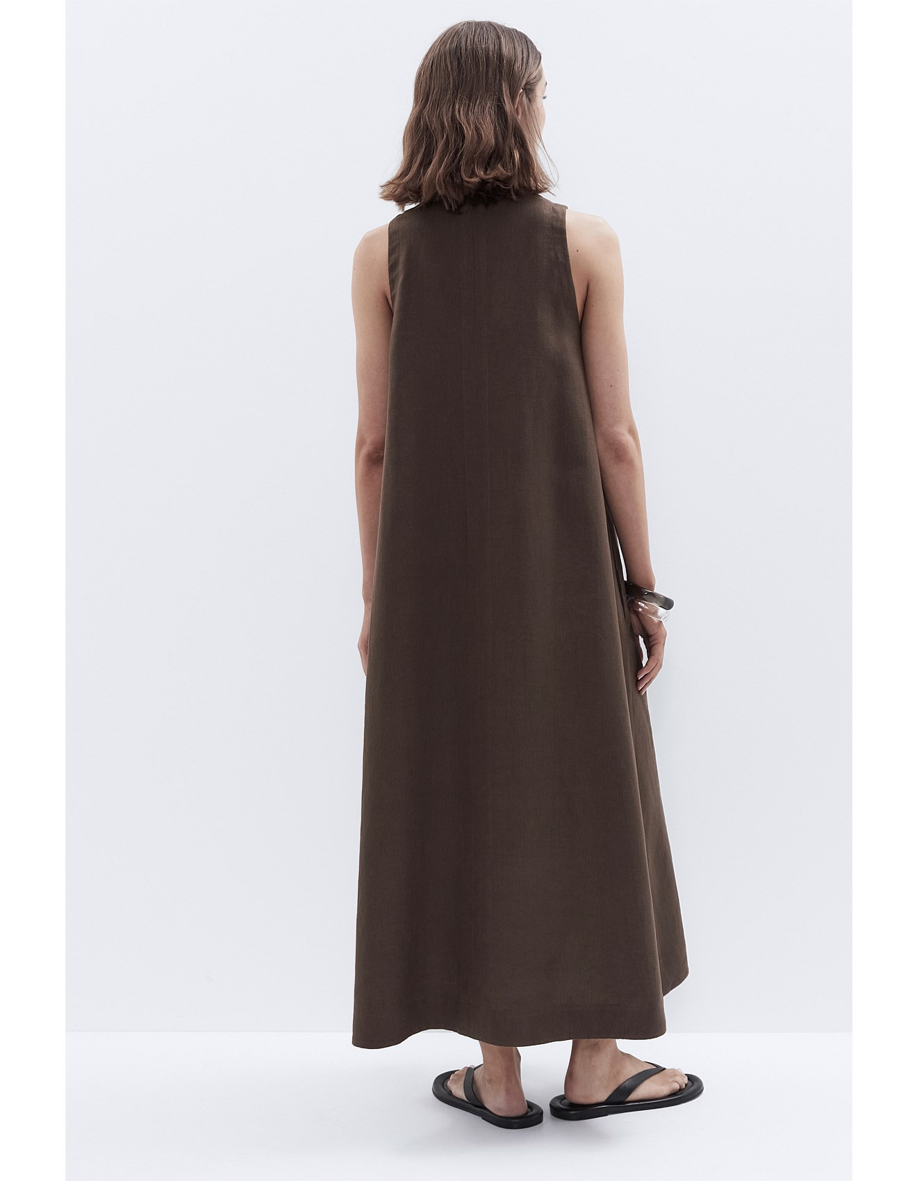 LINEN V-NECK MAXI DRESS | David Jones (Australia & New Zealand)