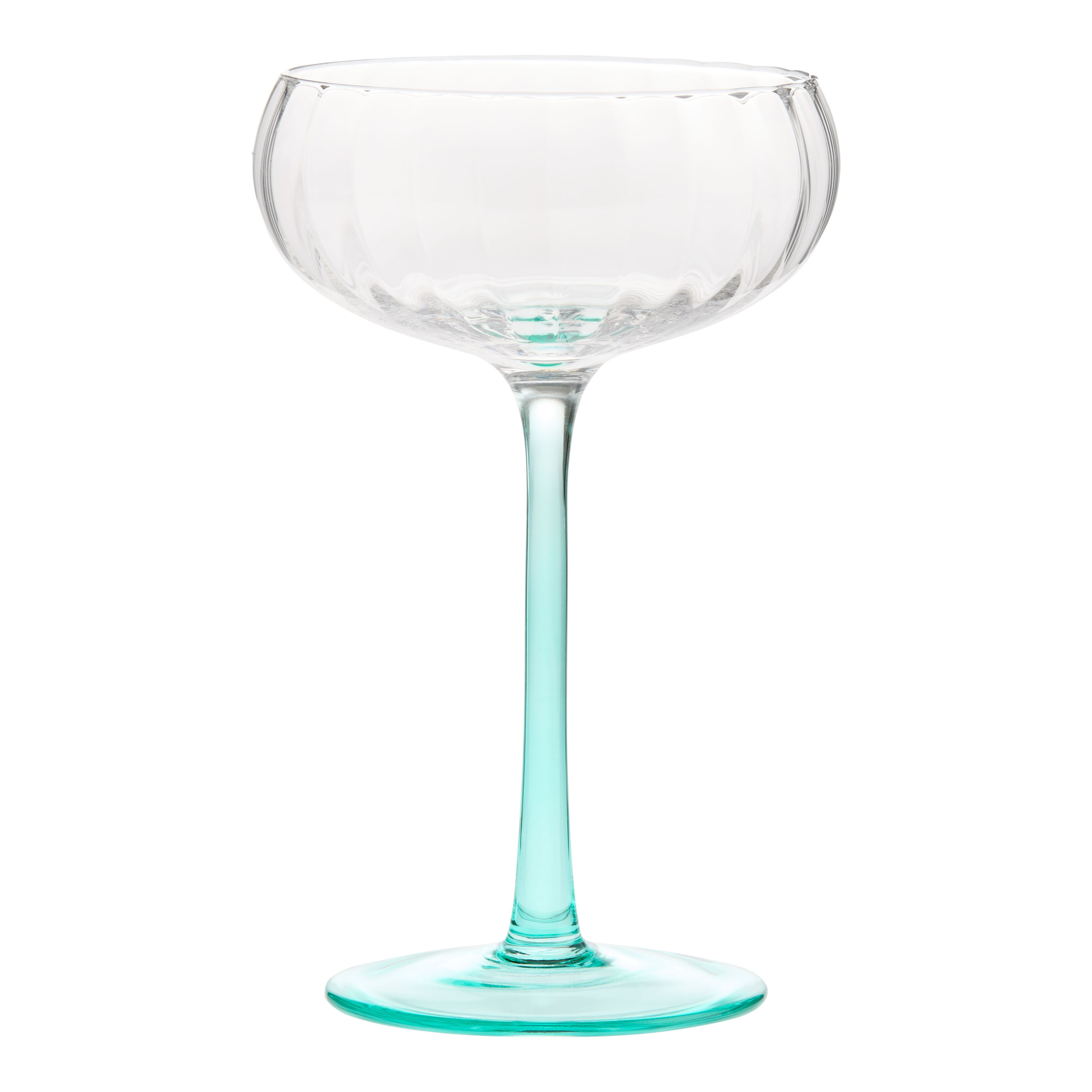 Colored Stem Fluted Coupe Glass | World Market