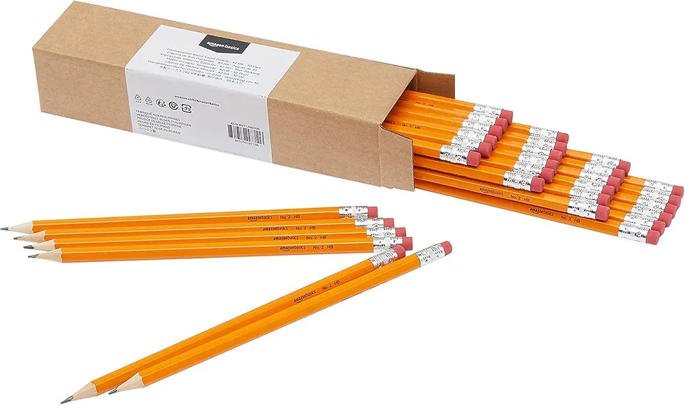 Amazon Basics Woodcased #2 Pencils, Pre-sharpened, HB Lead, 30 count, Orange | Amazon (US)