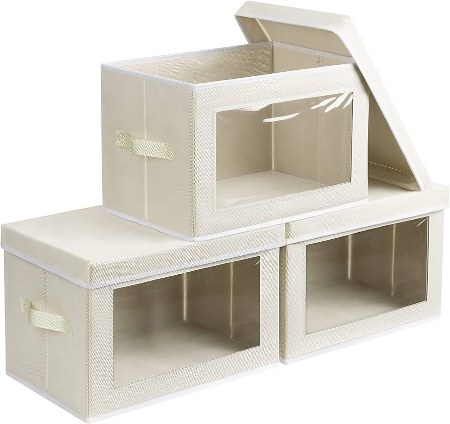 homsorout Closet Storage Bins with Lids, Fabric Storage Cubes Bins for Organization, Foldable Dec... | Amazon (US)