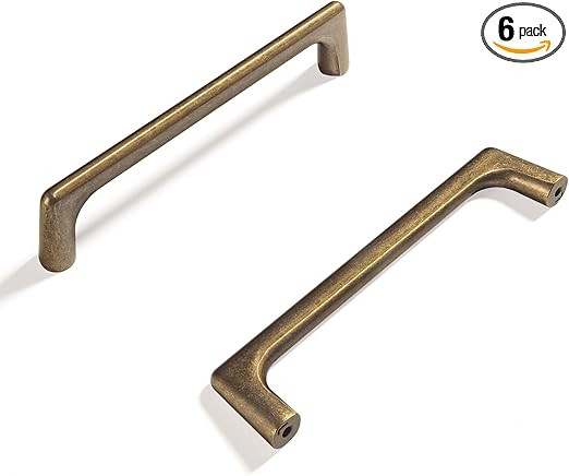 Goo-Ki Antique Brass Cabinet Pulls with 5''(128mm) Hole Centers, Retro Style Zinc Alloy Cabinet H... | Amazon (US)