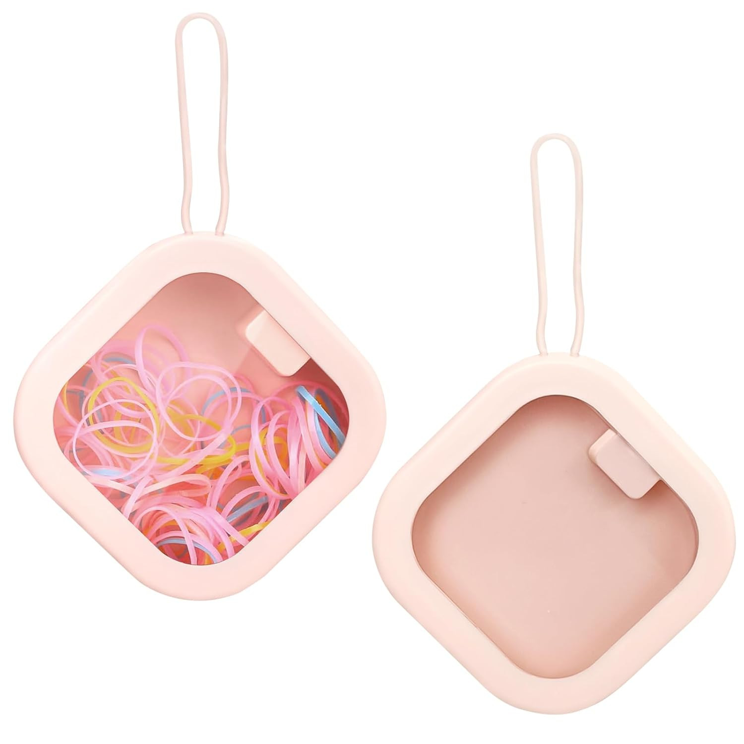 Hair Tie Container, 2 Pc Hair Tie Organizer Travel, Hair Tie Holder Keychain, Hair Accessories Or... | Amazon (US)